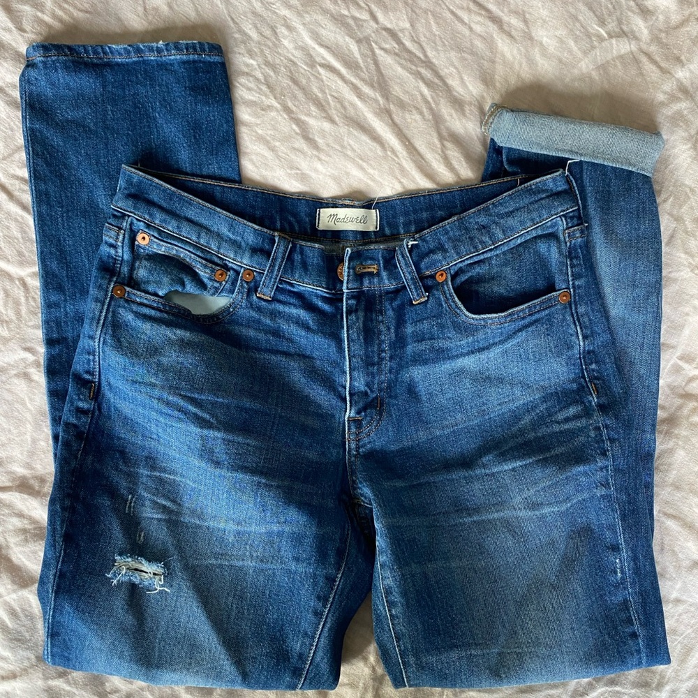 Madewell “Slim Boyjean” Stretch and Distressed Details